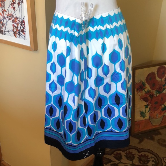Vtg TALBOTS Size 12 Geometric Groovy Design Shapes Line Cotton Stretchy $108 NEW - Picture 6 of 14